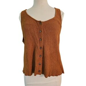 Madewell Women's Kingston Button Front Sweater Tank, Brown, Size Xl Style #L5283